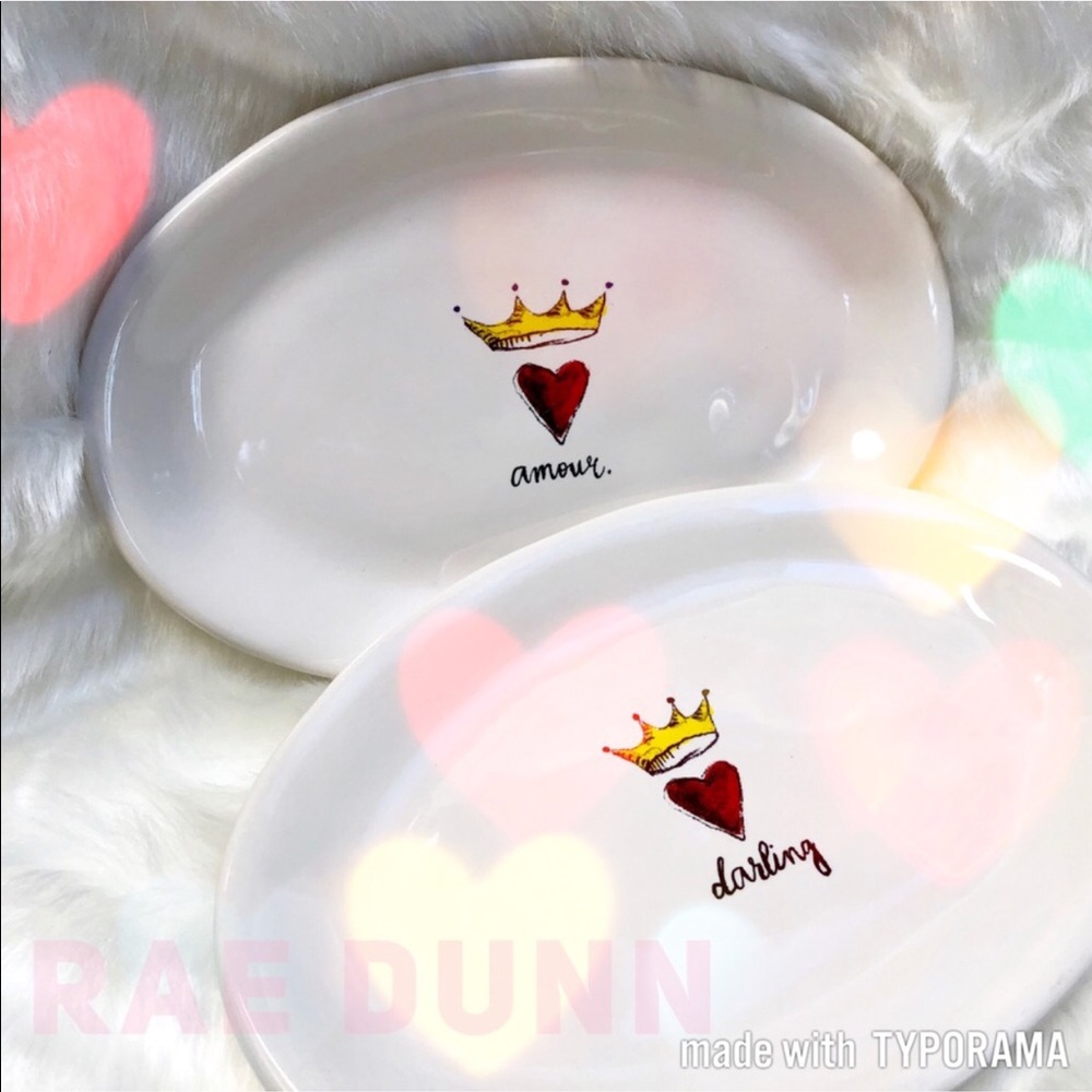 💝(2) Rae Dunn Amour Darling Collection Plates💝